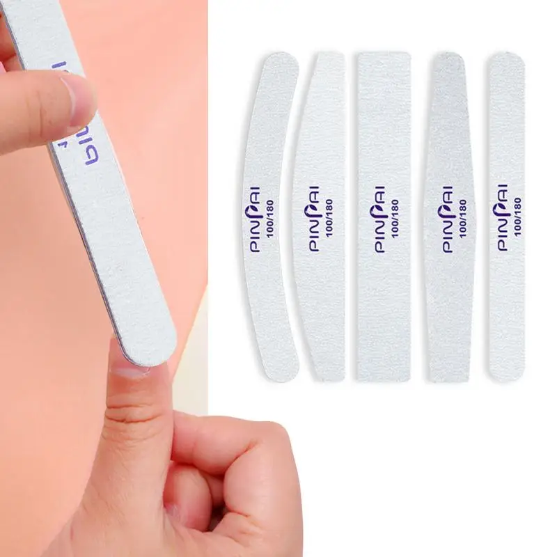 Metal Nail File Convenient To Use Subject Art Tool Chafe Half Moon Shaped Nail File Nail File Double-sided Grit