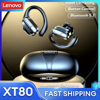 Original Lenovo XT80 Wireless Earphones Bluetooth V5.3 Ear Hook Headphones TWS Sport Headsets HiFi Sound With Mic Gaming Earbuds