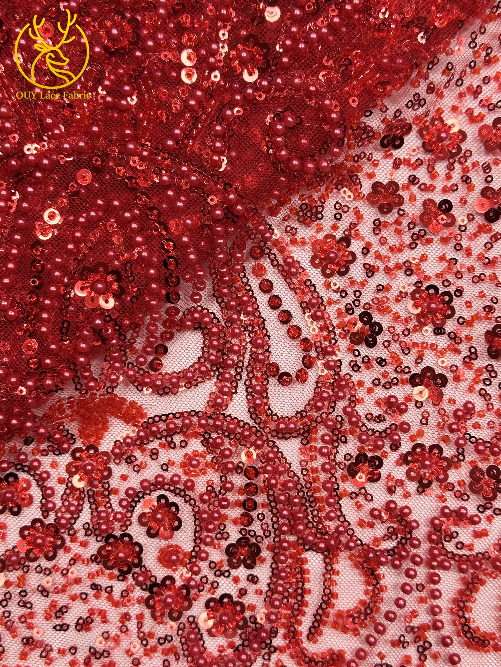 Rosa Eleganter Afrikanischer Bräutigam Perlenbesetzter Spitzenstoff 2026 Hochwertiger Französischer Tüll Pailletten-Spitzenstoff Nigerianisches Hochzeitskleid Spitze – Detail 28