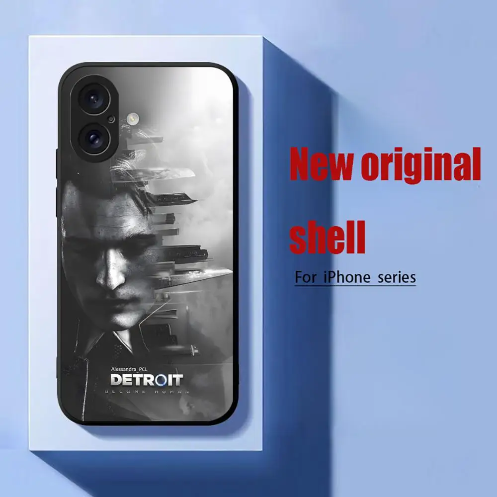 COOL D-Detroit H-umanES Game Phone Case For iPhone 16 15 14 13 12 11 X XR XS 8 Plus Mini Pro Max Soft black Shockproof Cover