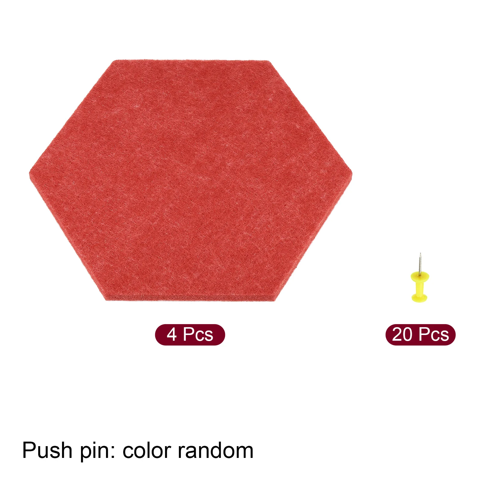 4Pcs Hexagon Felt Pin Board Self-adhesive Memo Board Notice Board Wall Decorative Tiles Wall Bulletin Pin Board with Push Pins