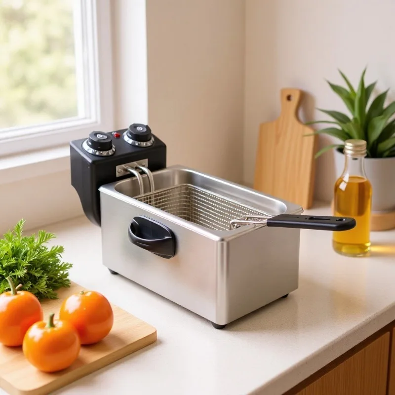 4L single-cylinder electric fryer with timer and snack equipment, small-capacity plastic head