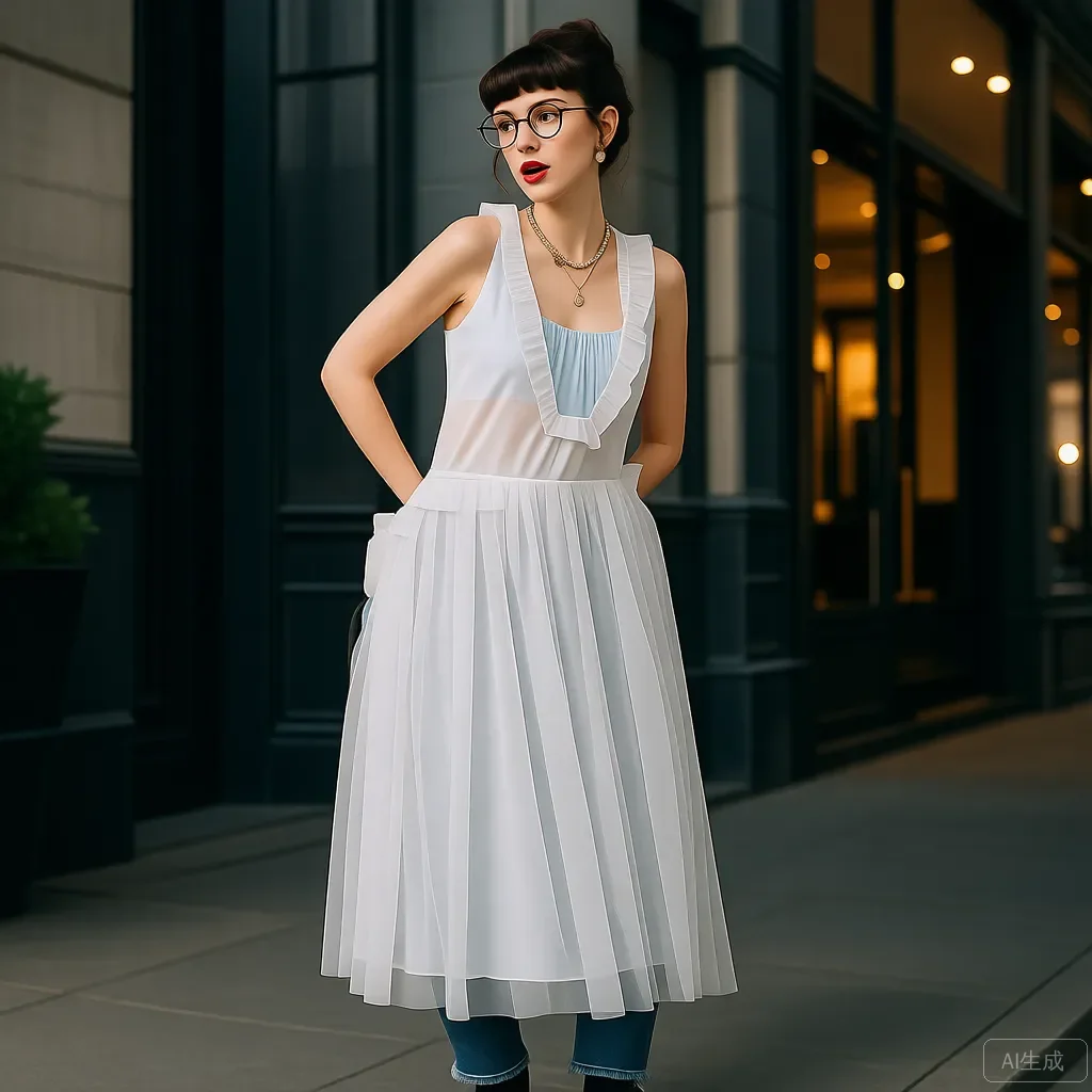 

Premium White Tulle A-line See Through Midi Women Dress Casual Party Dresses Lace-up Back New Fashion Gown Ever Pretty Customize