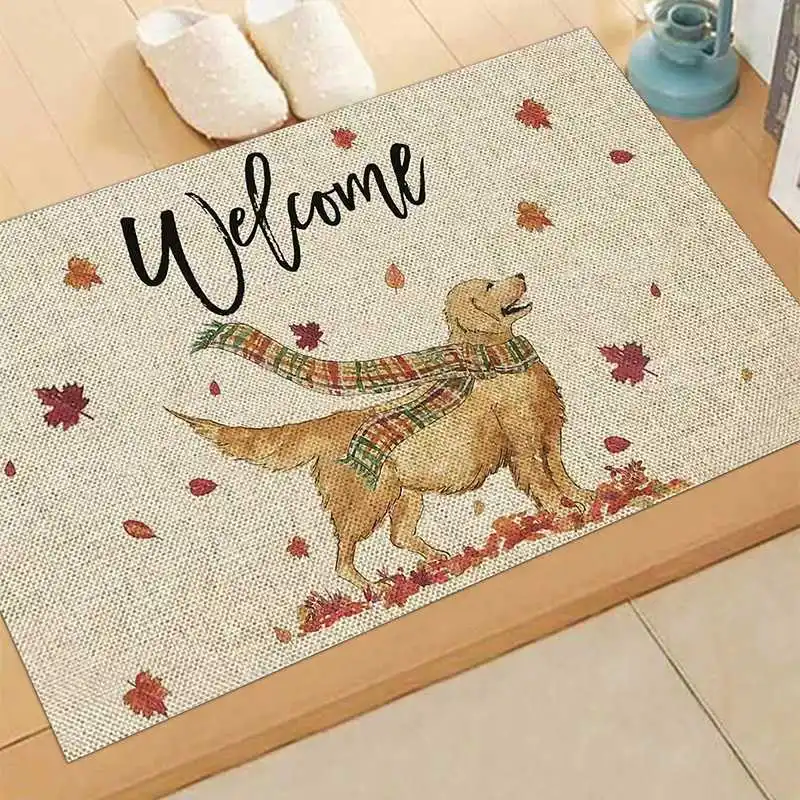 VIKAMA Cute Cat Crystal Velvet Carpet Bedroom Living Room Bedside Carpet Children Adult Doormat Non-slip Dirt-resistant