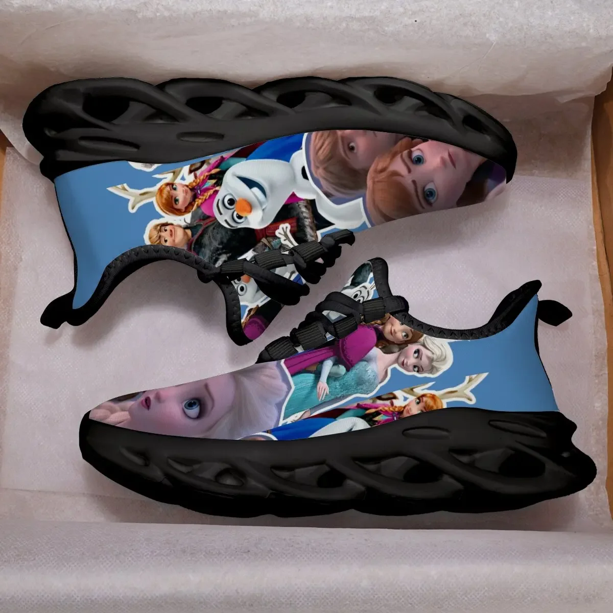 أحذية كاجوال للنساء مطبوع عليها شخصيات فروزن أحذية رياضية للأطفال مضادة للانزلاق خفيفة الوزن قابلة للتنفس أحذية أطفال للفتيات #2