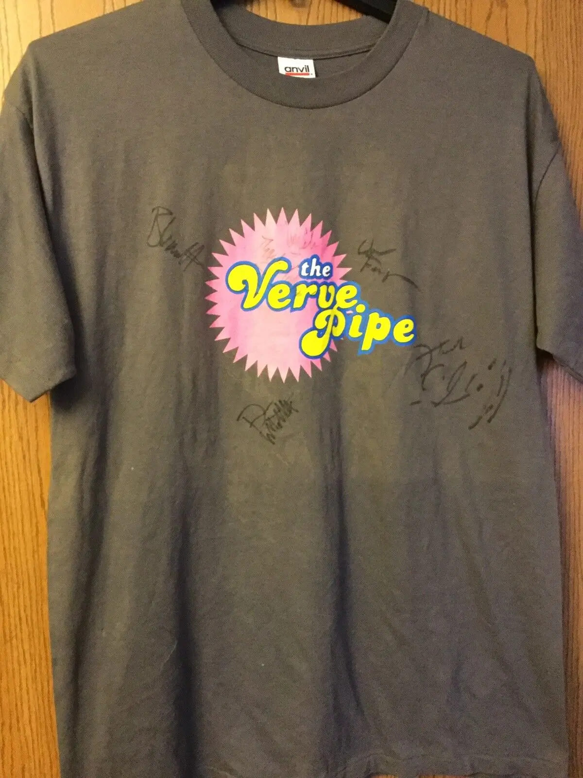 The Verve Pipe Gray T Shirt Autographed By Band Members XL