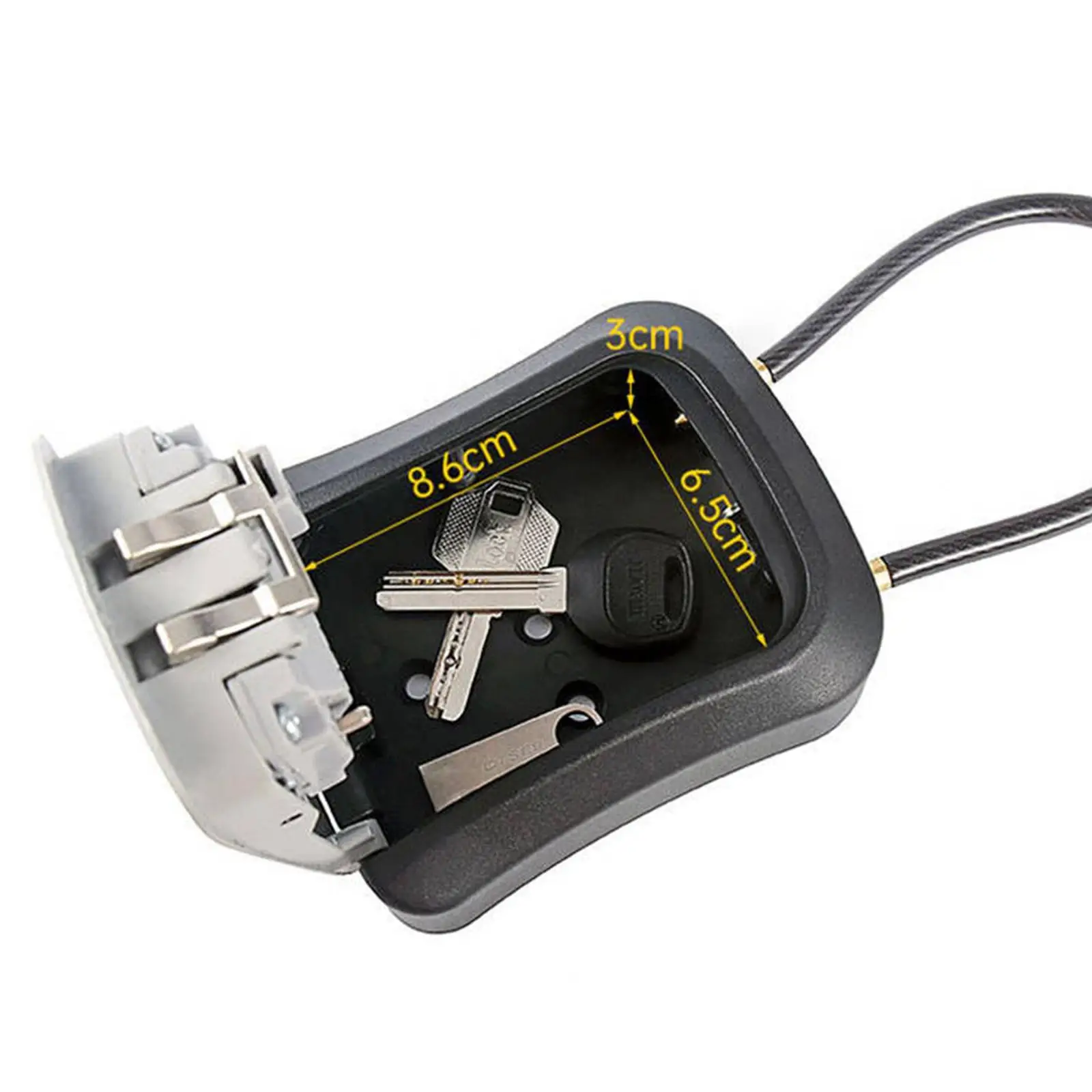 Key Storage Lock Box Case Resettable Code with 4 Digit Combination Weatherproof for House Keys, Car Keys Sturdy