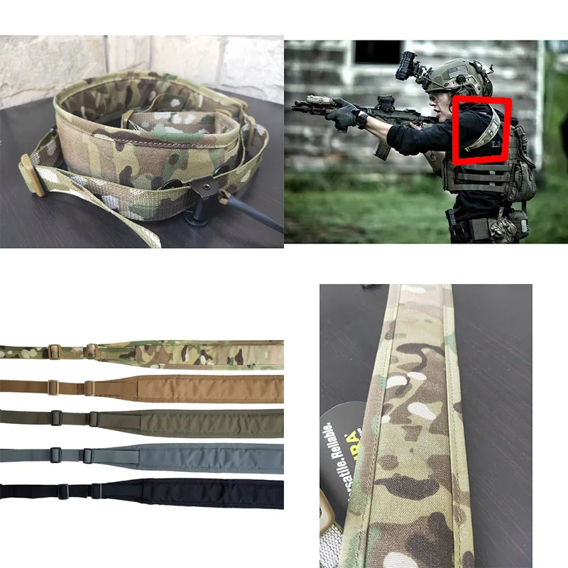 

Тактический двухточечный строп для винтовки, сверхмощный регулируемый строп с быстросъемной сцепкой, мягкий ремень для винтовки, 7 вариантов цвета
