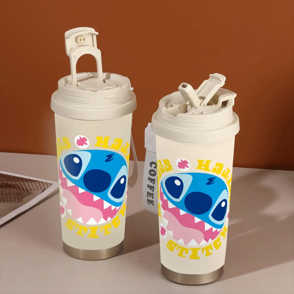 

Stitch Series Drinking Cup Bottle 304 Stainless Straw Drinking Girl Cartoon Insulated Cups Lilo & Stitch Anime Cartoon