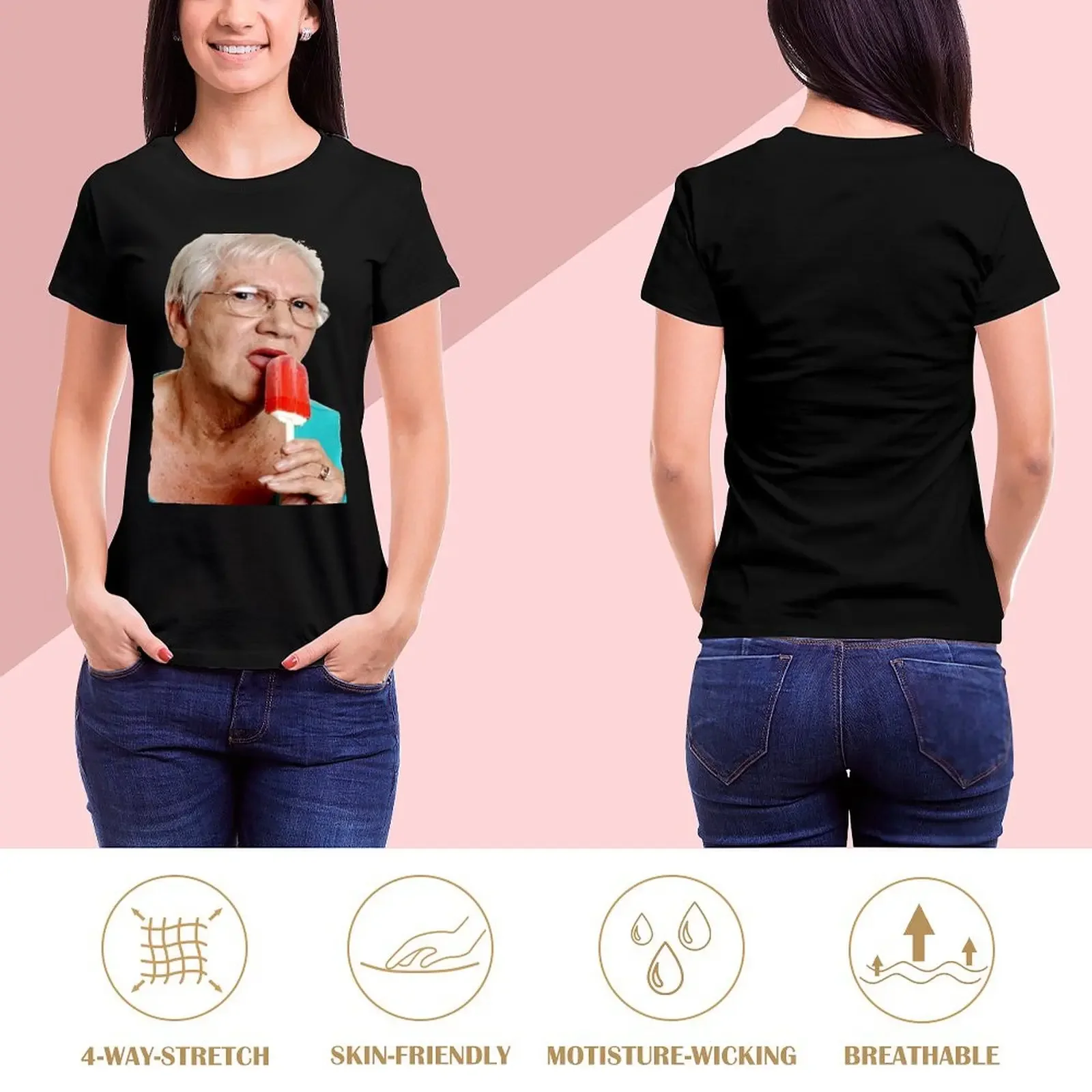 Grandma Granny Ice Cream T Shirt T-Shirt aesthetic clothes vintage quick-drying t-shirt dress for Women plus size sexy