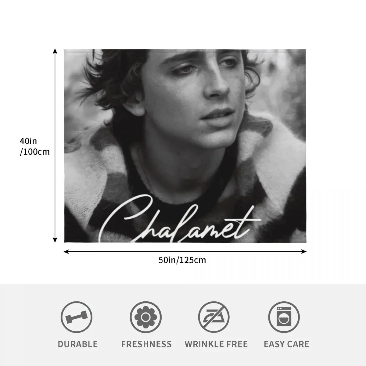 Timoth? Koc z wzorem Chalameta, miękki pled, duży koc na sofę, koce polarowe