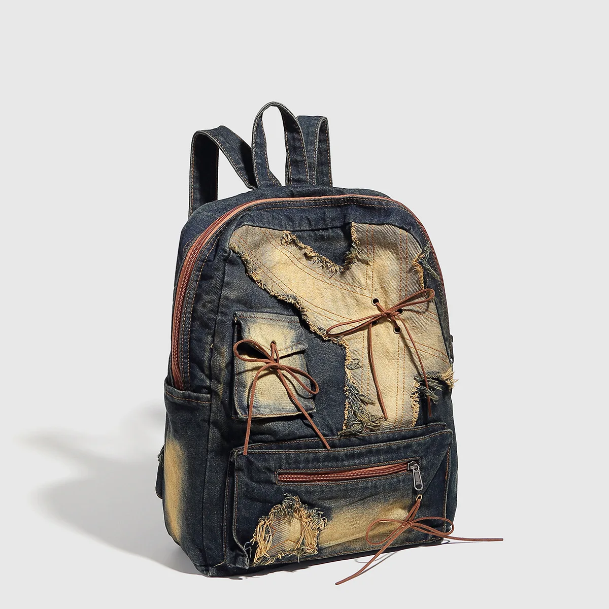 Vintage Womens backpack Washed Denim Large Capacity y2kHot Girls New Fashion Designer big Travel Bag totes Daypack bagpack