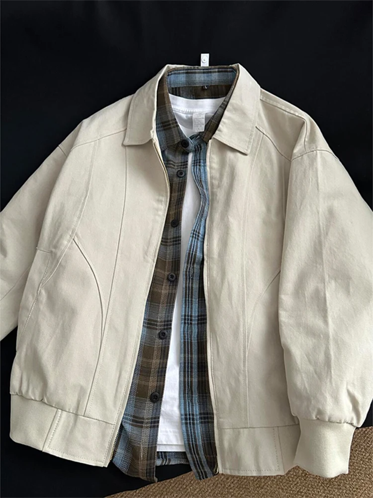 

Мужской комплект одежды Cleanfit цвета хаки: куртка-харрингтон и брюки. Новинка весна-осень 2025. Повседневный спортивный стиль для молодежи.