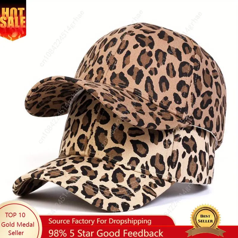 

Unisex Leopard Print Baseball Cap Outdoor Sport Adjustable Sunscreen Leisure Hat Spring Autumn Travel Tourism Beach Vacation Tik