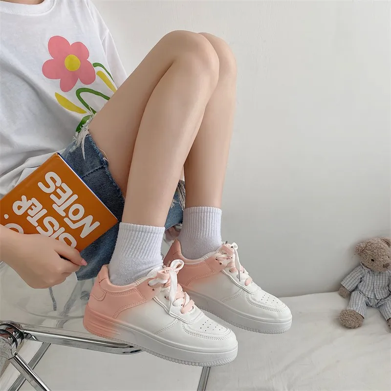 New Designer Color Match Platform Sneakers for Women Spring Autumn Sports Casual Board Shoes Female Korean Zapatillas Mujer