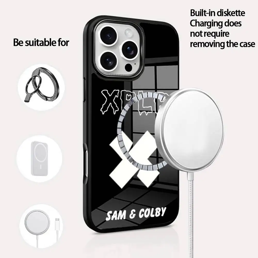 

X-XPLP Phone Case For IPhone 16 15 14 13 12 11 Pro Max Plus Mini Magsafe Mirror Wireless Magnetic Cover