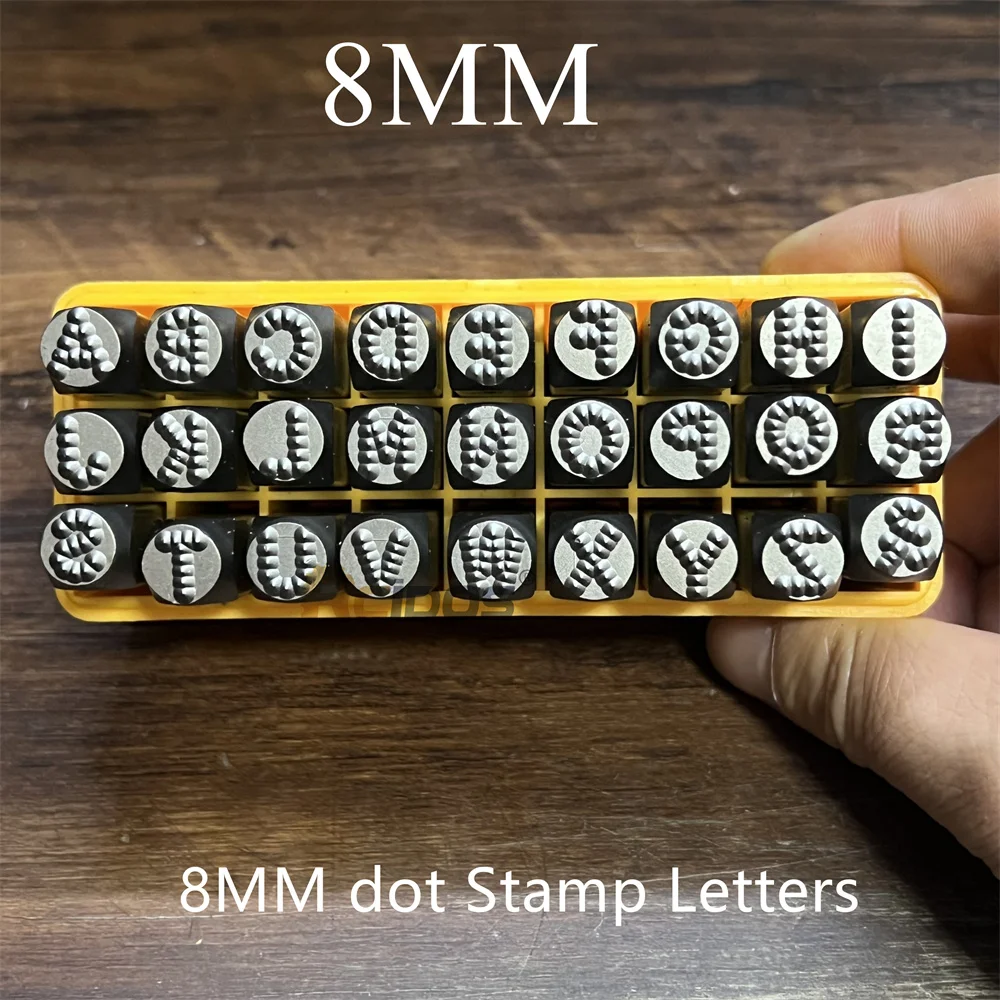 German Style Letters 8MM Dot stamps,RCIDOS Steel word punch stamp/matrix stamp letters, A-Z & 27pcs /box