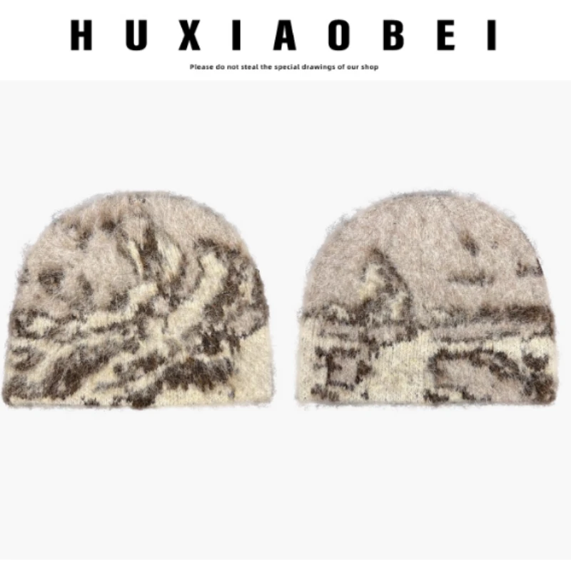 الاتجاه الكوري مختلط اللون البلوز محبوك قبعة الخريف والشتاء في الهواء الطلق الدافئة سدادات حماية الأذن الجمجمة قبعة قبعات للرجال والنساء