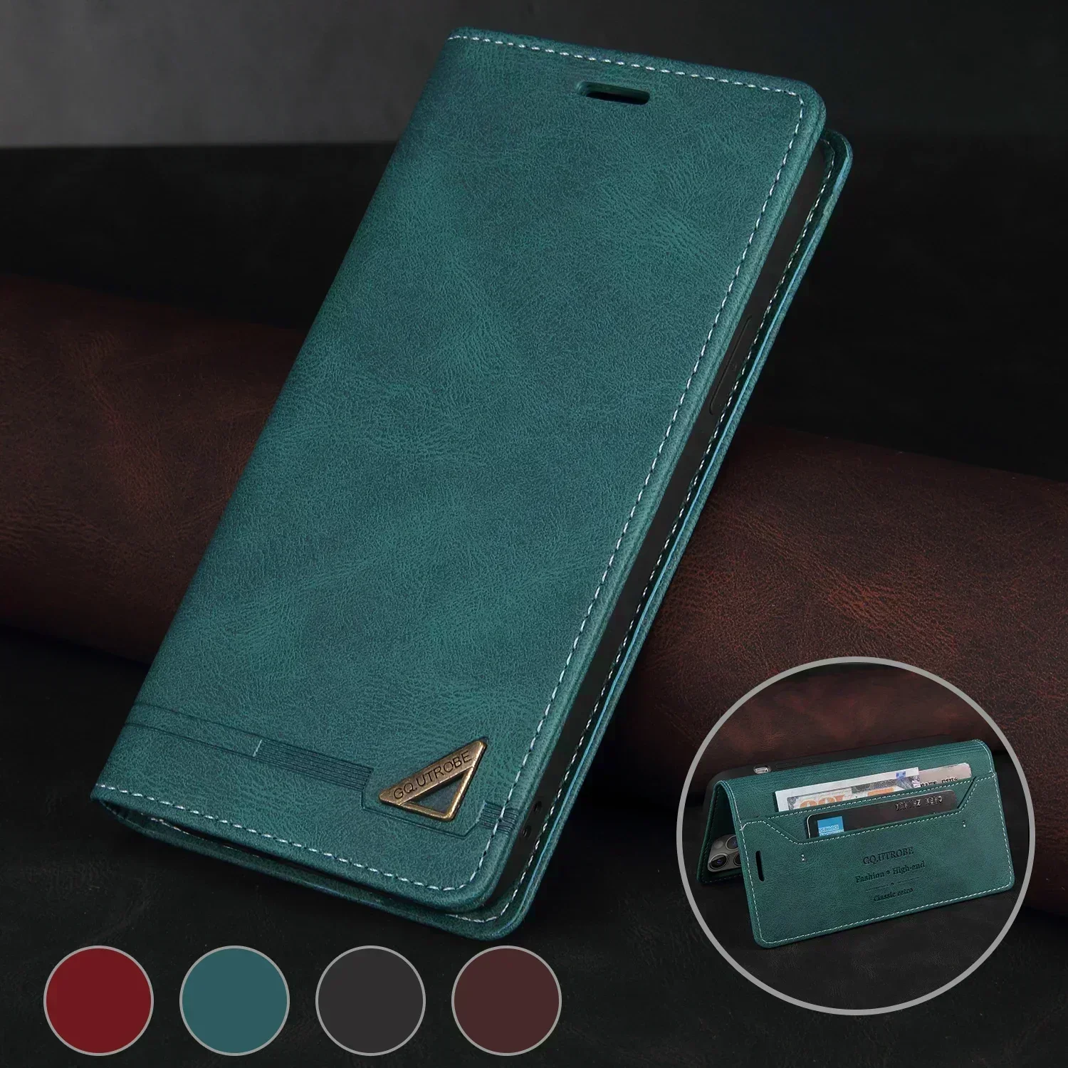 Funda tipo billetera de cuero de lujo antirrobo para Huawei P40/P30/P20 Pro Lite E Y5P Y6P Y7P P Smart Z 2019 2020 2021