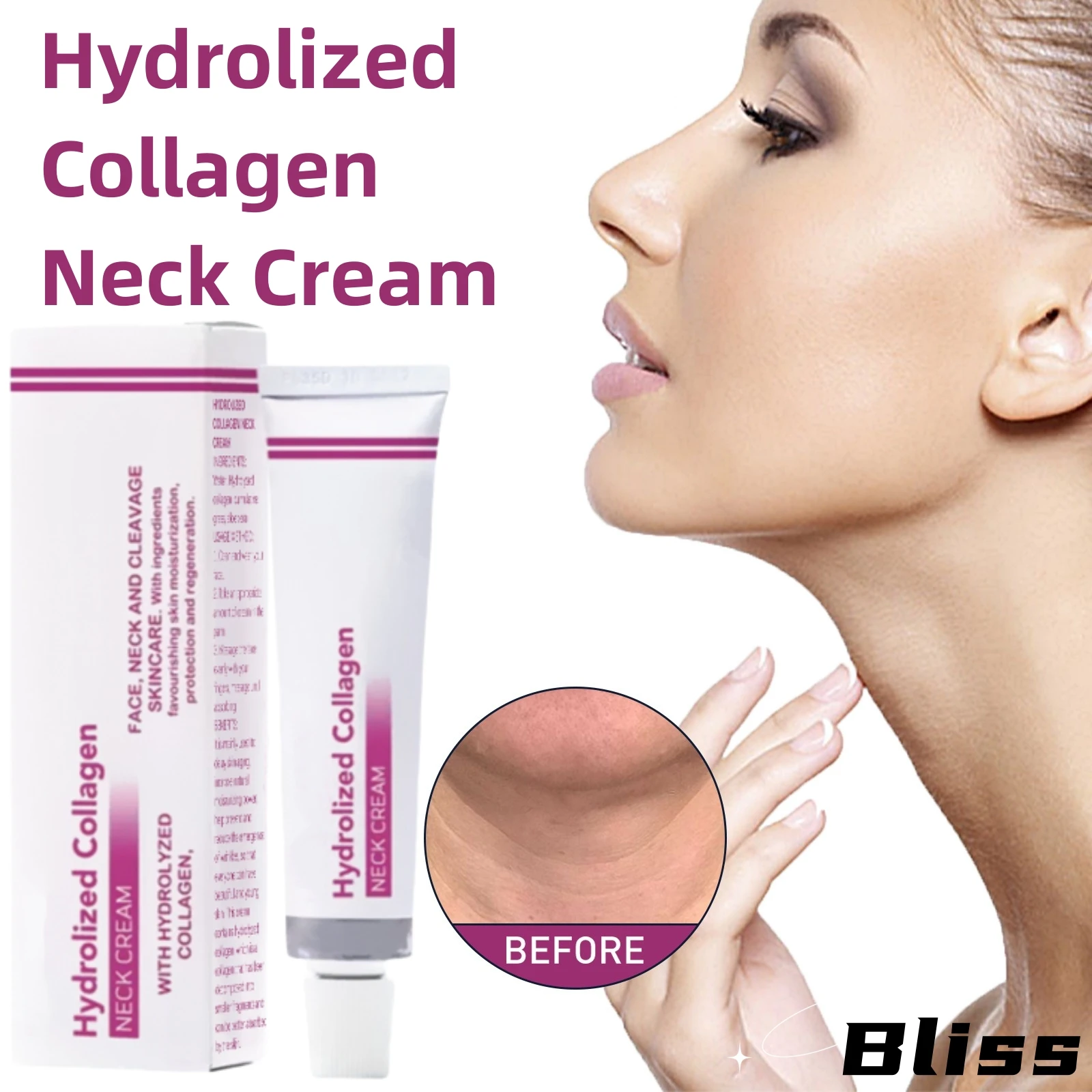 

Hydrolyzed Collagen Neck Cream Face Lifting Firming Lightening Lines Care Lotion Moisturizer Neck Rejuvenation Cream 40g