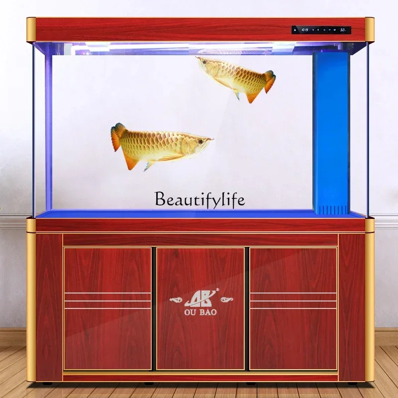 

yj9Arowana tank aquarium, living room household large bottom filter ecological lazy turtle tank round