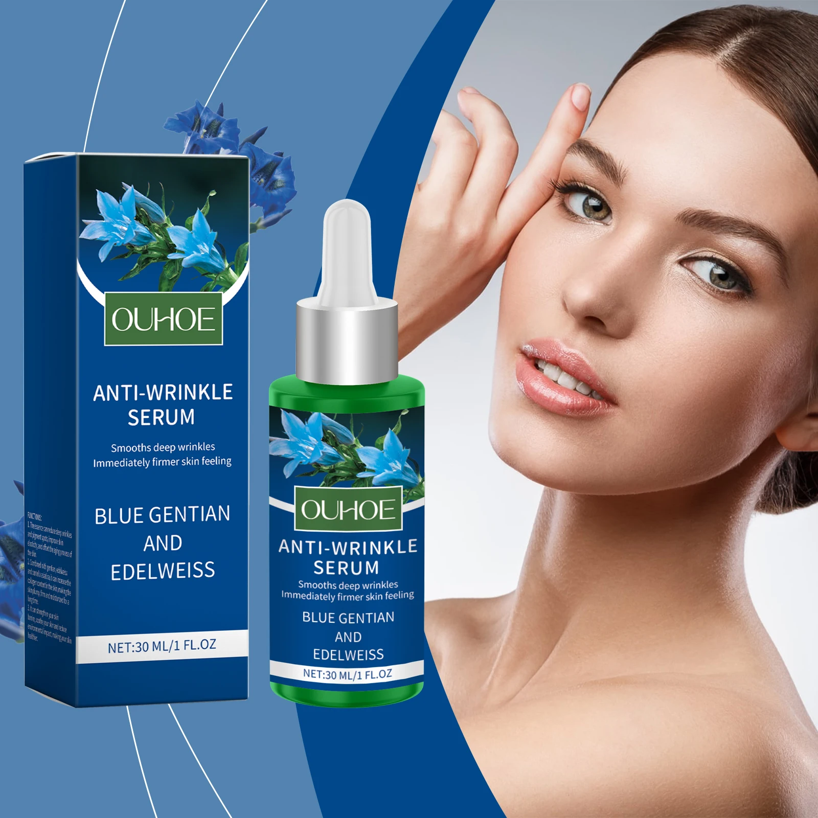 Anti Wrinkle Serum Face Moisturizing Deep Hydrating Facial Lifting Fade Fine Lines Smooth Tender Skin Renewal Firming Face Serum