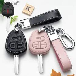 Leather Car Key Remote Case Full Cover Shell Bag For Mitsubishi Outlander Pajero Lancer EX / for Mitsubishi ASX Auto Accessories