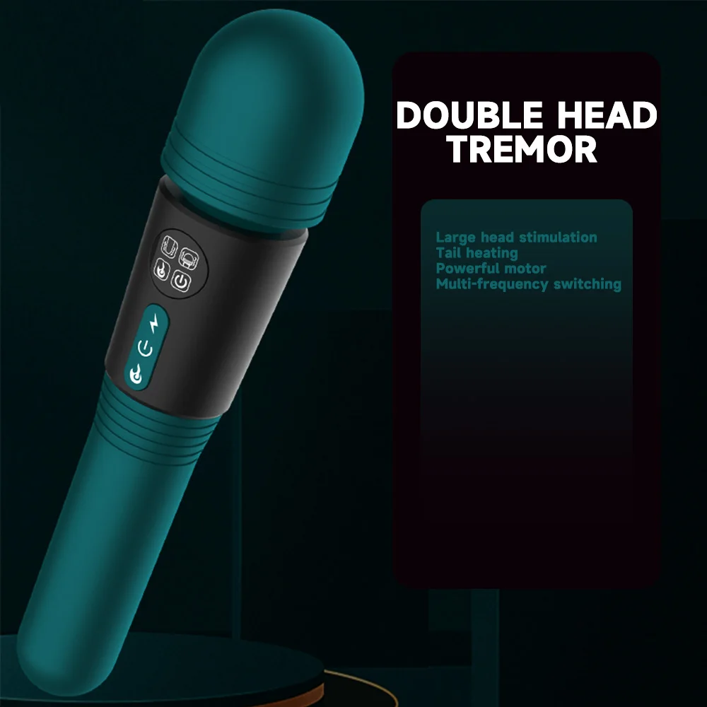 Double-headed women vibrator AV magic wand g-spot vagina nipple stimulator dildo erotic masturbator massage sex toys for couples