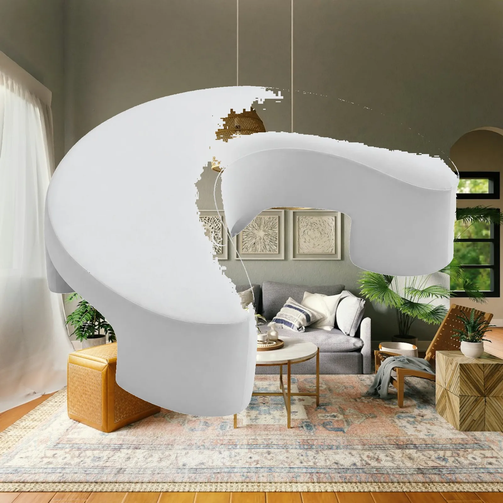 Curved Contour Arm Hole Pillow Memory Foam Cushion for Sleeping Positions and Limb Relief at Home or Hospital