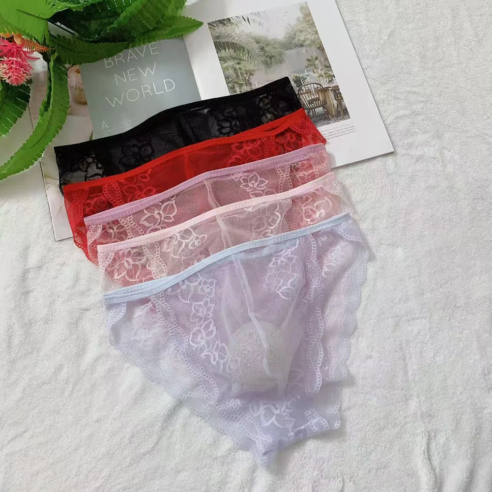 Stretchy Men's Lingerie Jockstraps Skin,Pink,Black Men Lace Briefs Quick Dry Soft Fabric 90 Polyamide 10 Spandex