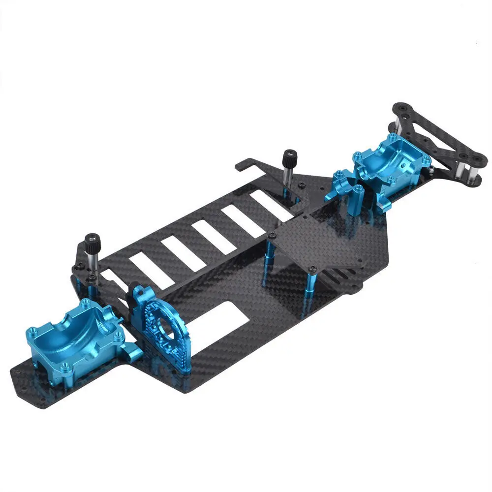 Carbon Lower Deck W/Diff Case Chassis for Tamiya TT-02 TT-02SR TT-02FT Upgrades