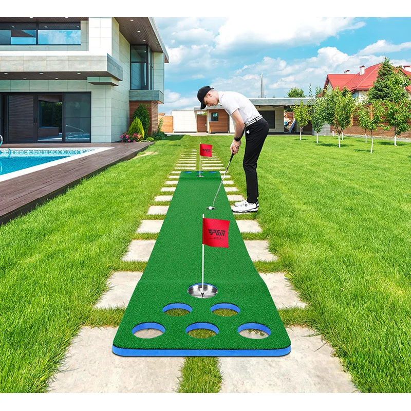 PGM Two-Way 12-Hole Indoor Golf Putting Green Trainer Home Office Mini Set Backyard Game Training GL022