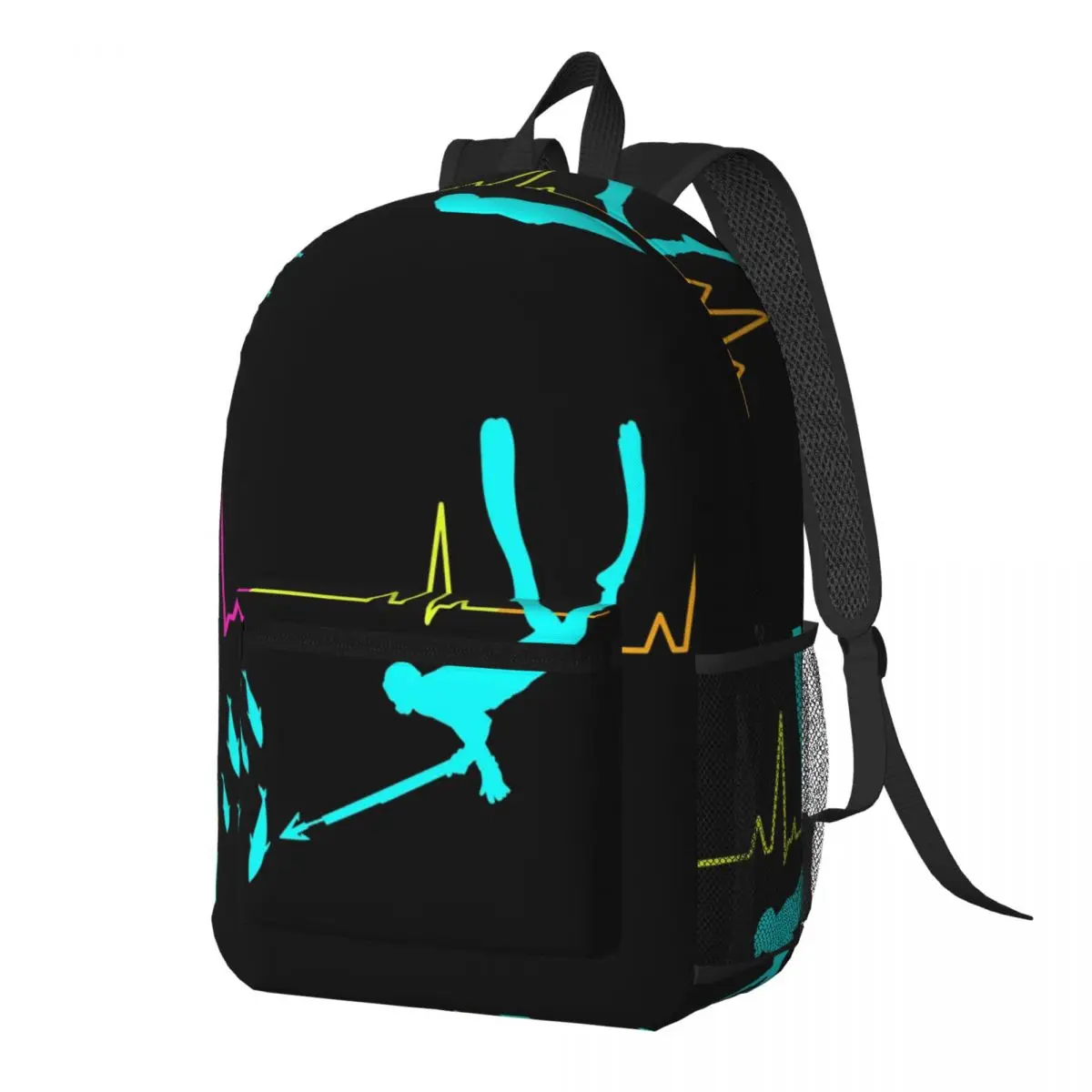 

Spearfishing Spearfisher Fishing Heartbeat Pulse Backpack Daypack Large Capacity BookBag School Bag Shoulder Bags for Men Women