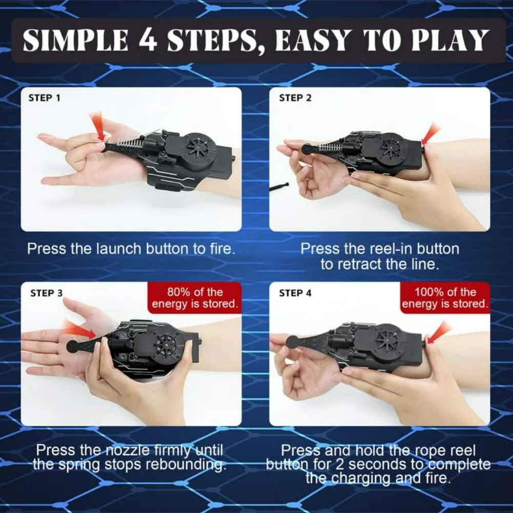 Spider-Man Spin Launcher Spider Web Shooter, Web Slinger Shoots Cobweb Launcher Wrist Toy Things for Kids Superhero Fans Gift