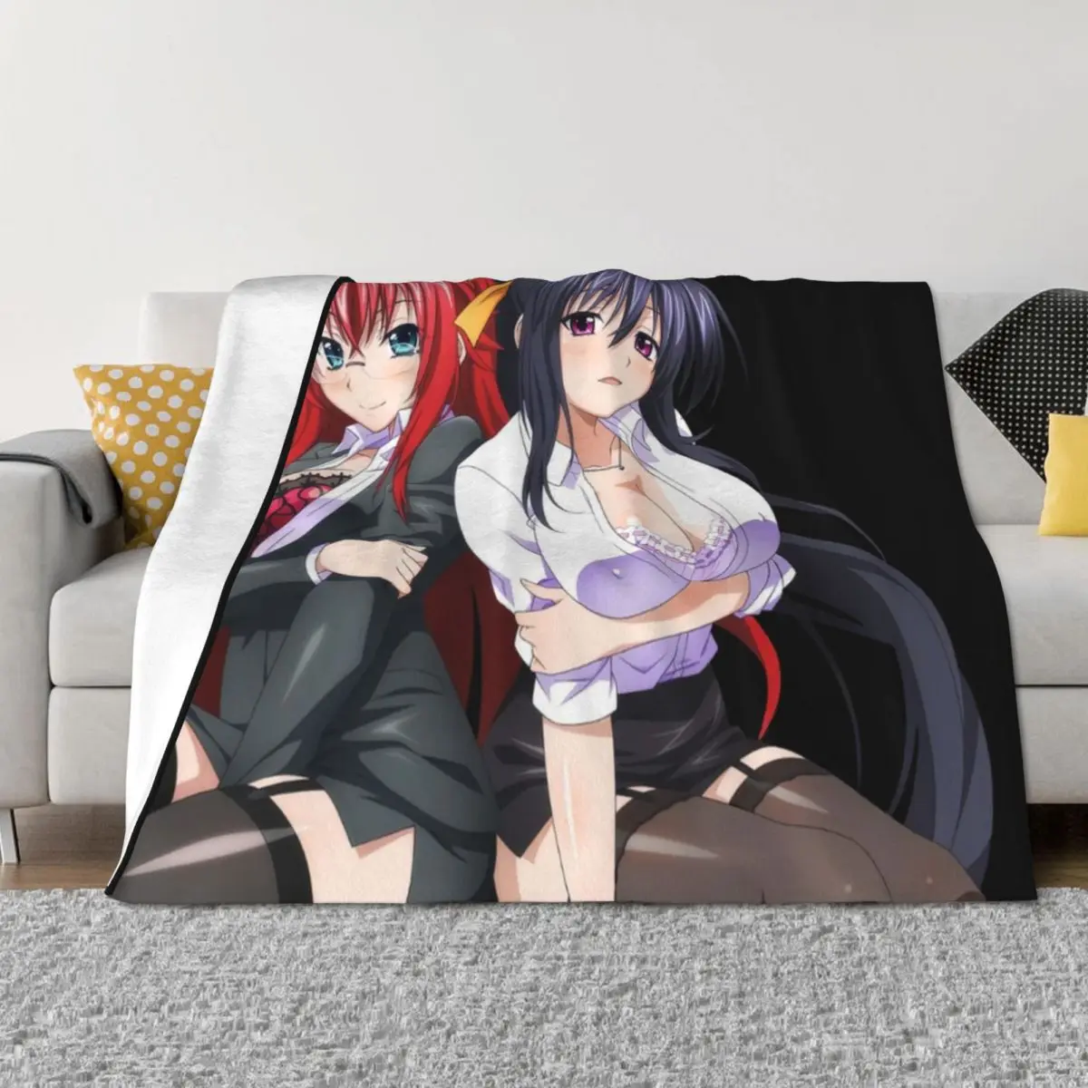 

himejima akeno and rias gremory Throw Blanket Decorative Throw Blankets For Baby Summer Beddings Summer Blankets