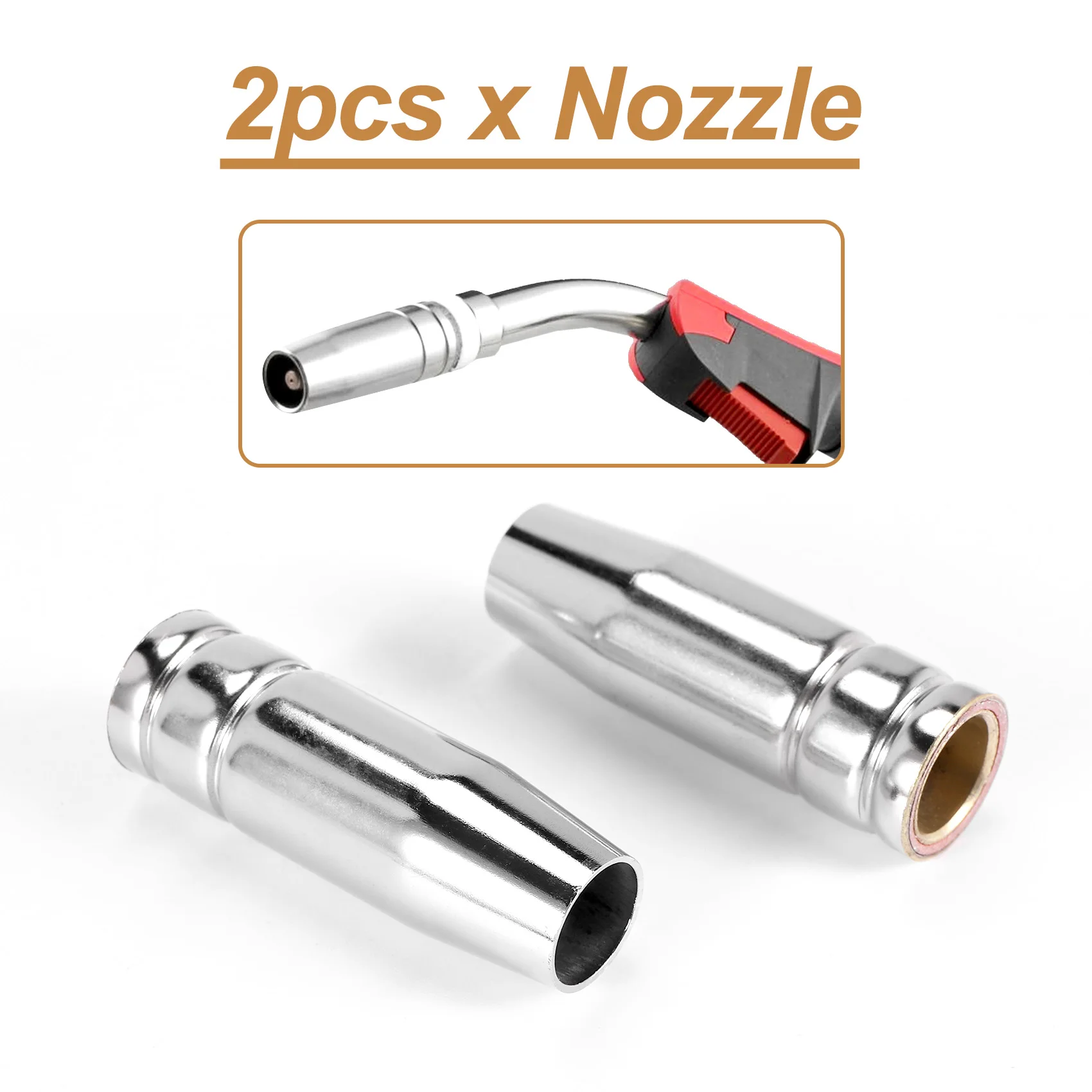 BAAJ-11Pcs/Set Mig Welding Nozzle Welder Torch Nozzles Gold Tip Holder Contact Tips 0.040 Inch Gas Diffuser Set For Torches