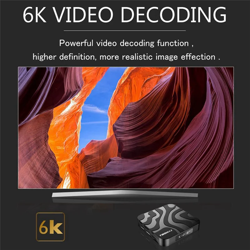 T95MAX H618 Интернет-приставка Android 12, двухдиапазонный интернет-приставка 5G, ТВ-приставка, OTT-приставка, вилка стандарта США