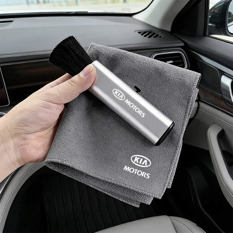 Conjunto de limpeza de carro multifuncional, toalha de camurça e escova de lavagem retrátil para KIA K3 K5 Sportege Picanto Optima Soul Ceed