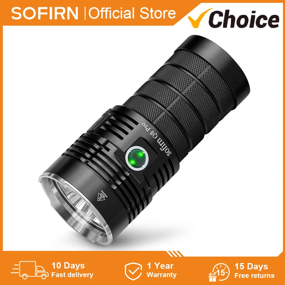 

Sofirn Q8 Pro 11000 Lumen 18650 Powerful Flashlight 4* XHP50.2 LEDs USB C Rechargeable Anduril 2 UI Torch with Reverse Charge