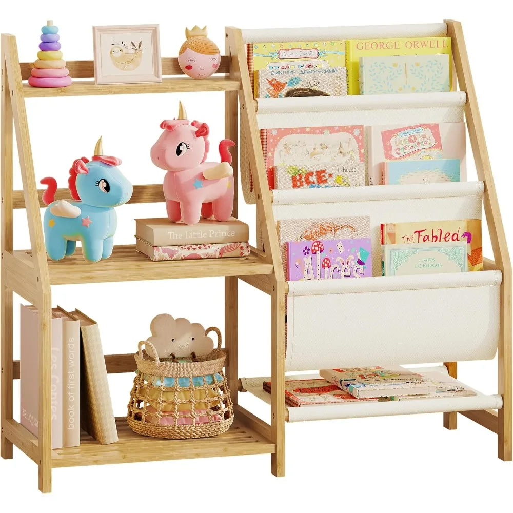 

Детская книжная полка BAMBANG и хранилище игрушек, 3-х уровневая книжная полка для малышей, книжная полка Монтессори, детский книжный шкаф для детской, спальни, игр