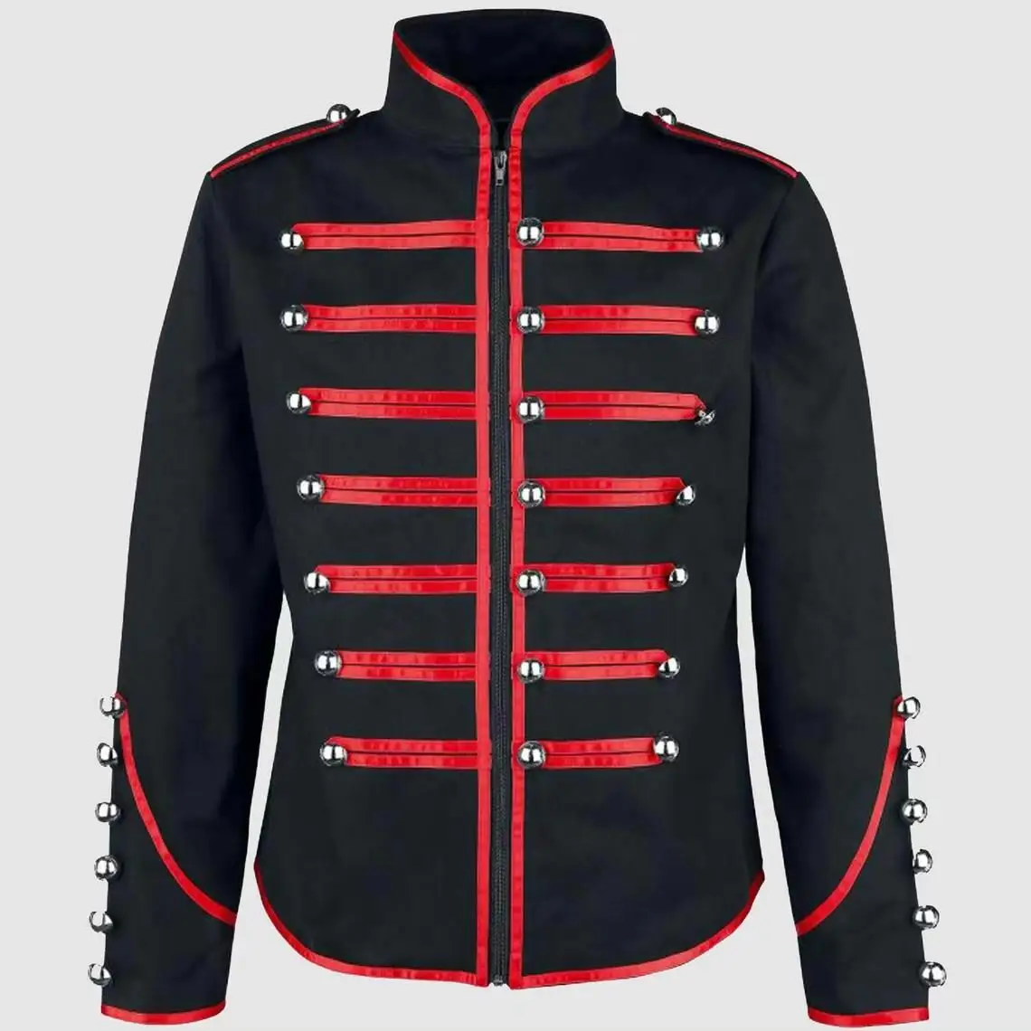 Steampunk Men Gothic Clothing Military Jackets Medieval Vintage Jacket Stand Collar Rock Frock Coat Men\'s Retro Punk Coat