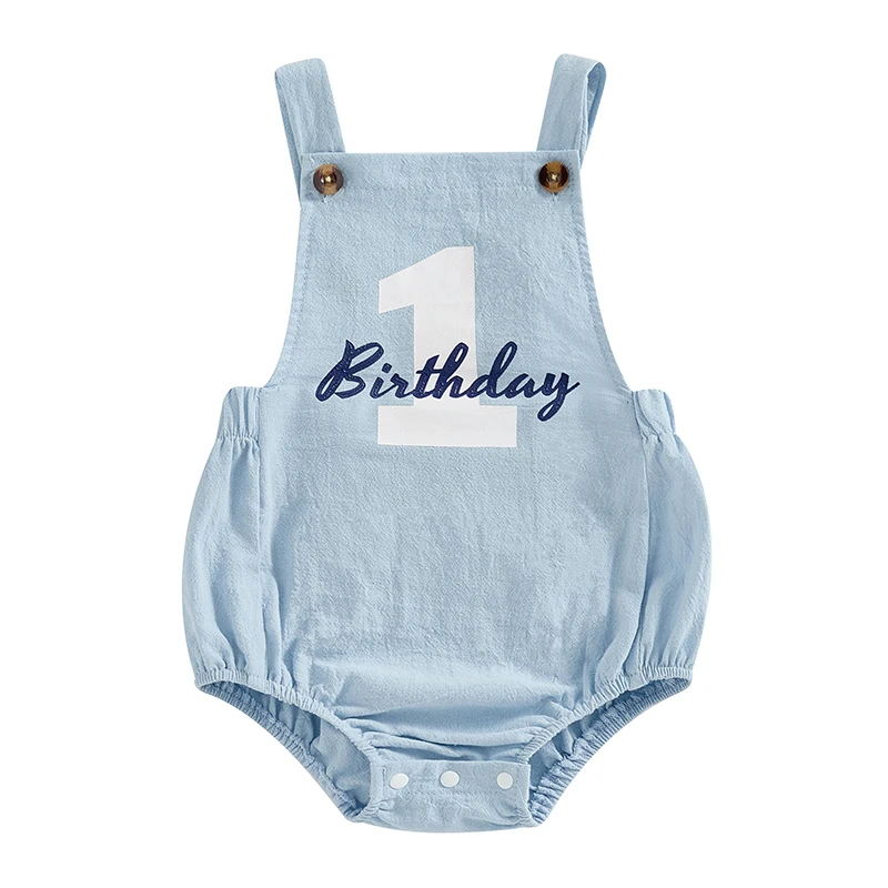 Baby Overalls Romper Number and Letter Print Summer Adorable Elastic Band Jumpsuits