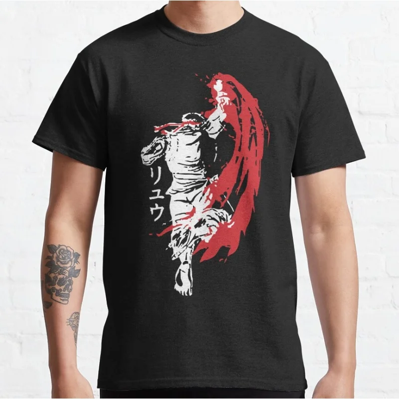 

0217 Ryu 80s Combat Street fighter Gift t shirt Retro Arcade game Graphic Tee Y2K Clothes Large size Tops 100% cotton clothing