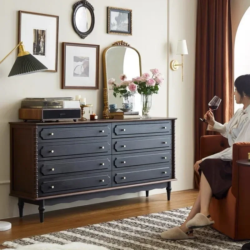 アメリカ産無垢材、収納キャビネット家具