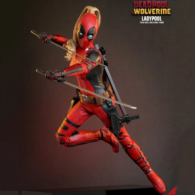 Figuras de acción de Deadpool y Lobezno, modelo Original Hottoys HT MMS 747 Ladypool, estatuilla coleccionable, adornos de colección, Juguetes