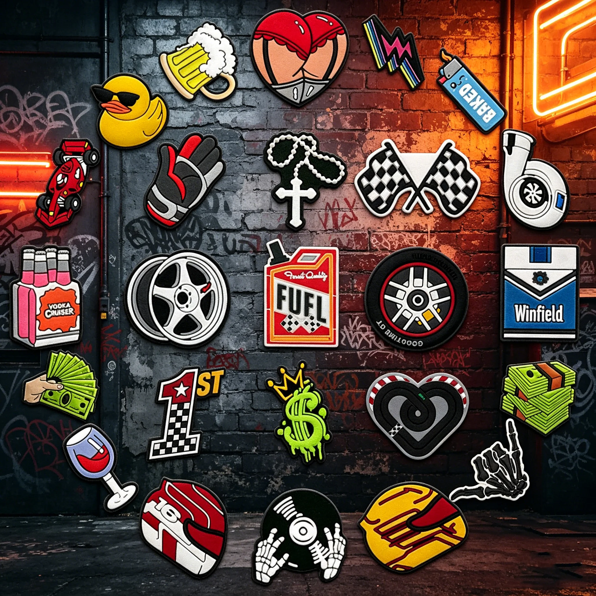 1/25 PIÈCES Breloques de chaussures de course originales, décorations amusantes (Bière, Canard, Argent), accessoires streetwear tendance pour hommes et adolescents, cadeau de fête