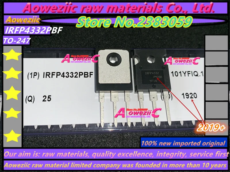 Aoweziic-interruptor original importado de 2019 + 100, original, IRFP4332PBF, IRFP4332 TO-247 MOS, FET, 300V, 120A, PDP