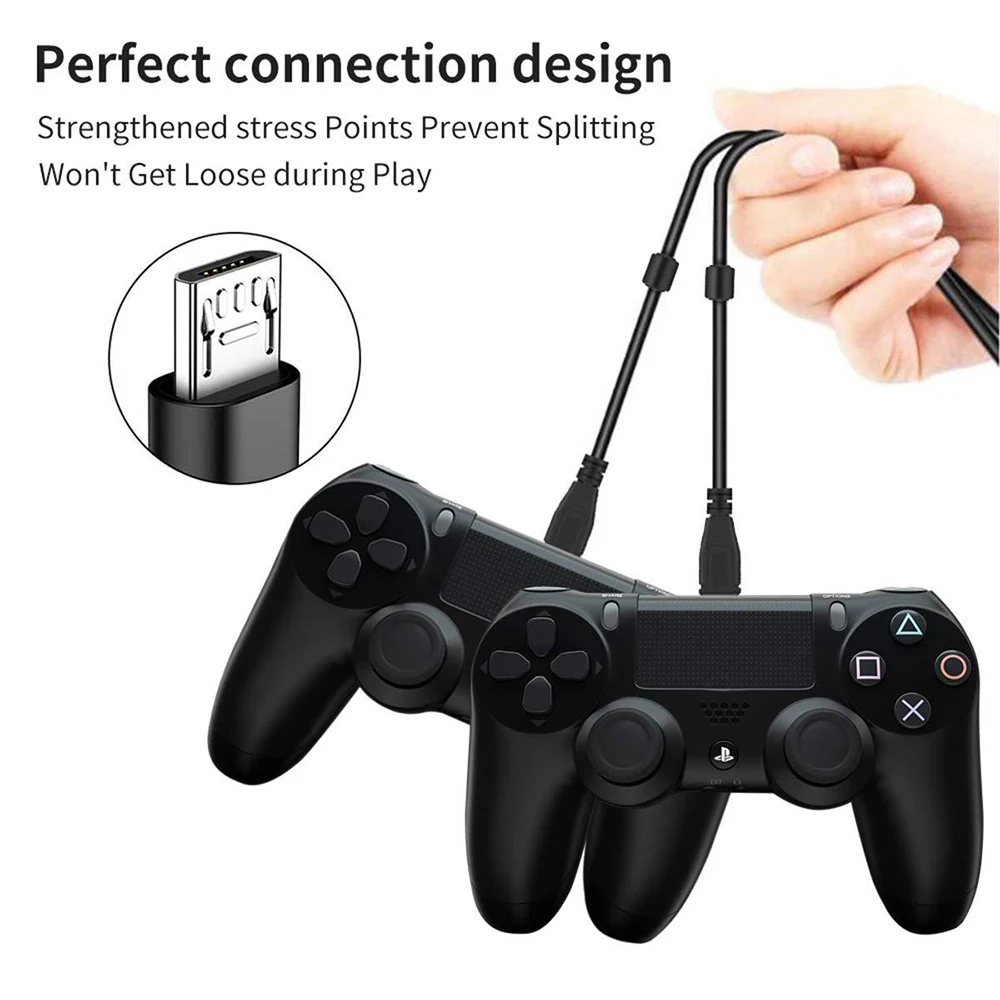 3M Power USB Data Cable for PS4 Xbox One PS Vita Game Handle Cord with Anti Interference Magnetic Ring Micro USB Charging Wire view 2