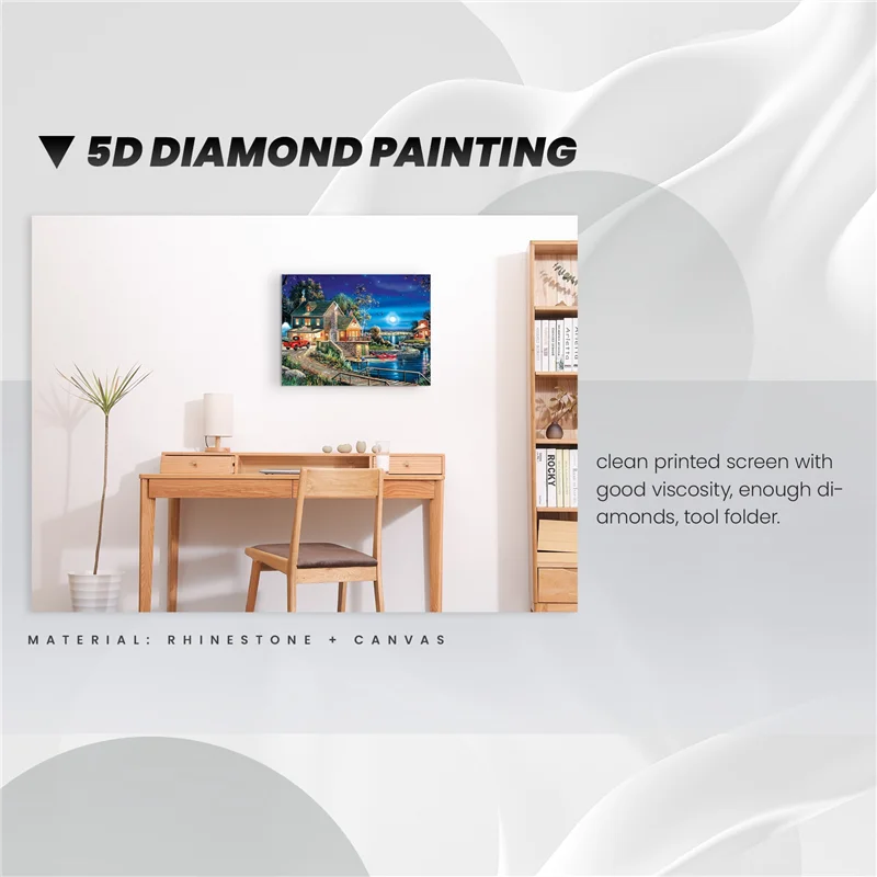 

【Лучшие выборки】DIY 5D алмазная живопись пейзажная ложа полная дрель круглая домашняя отделка вышивка картина ручной работы художественный комплект