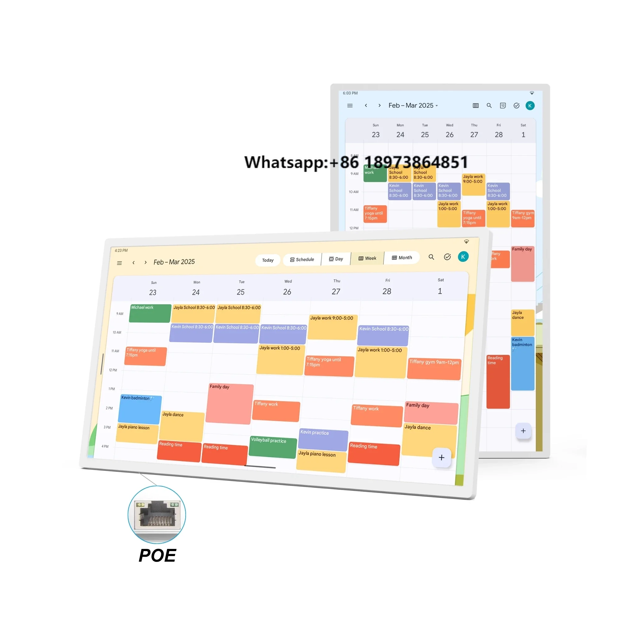 

32-Inch Smart Android 14 4+32Gb LCD Touch Screen Electronic Digital Calendar Display Wall Mounted WiFi MP3 for Family Reminders